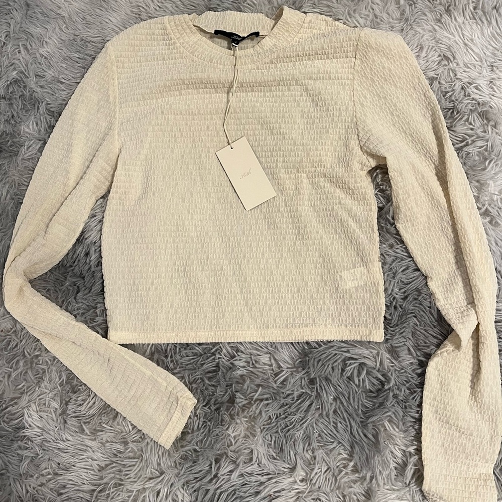 Kith Logo Cream Long Sleeve Top